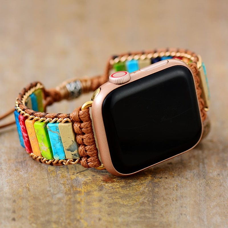 Bracelet Apple Watch En Pierres Naturelles Multi couleur Chakra 2