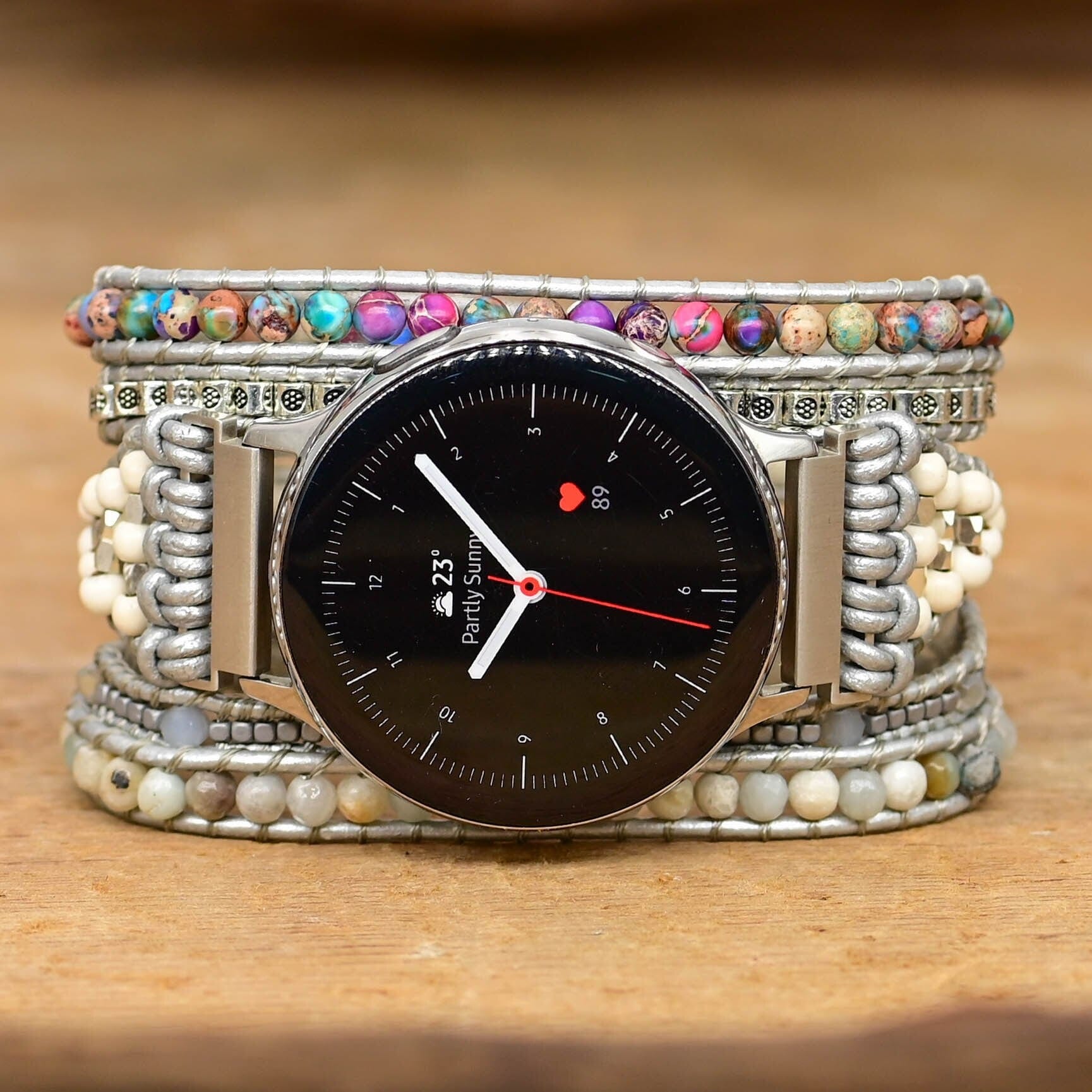 Bracelet Samsung Watch en Jaspe Naturel et Amazonite